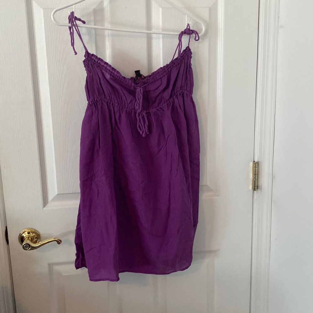 Betsey Johnson Purple Silk Baby Doll Dress Size 2